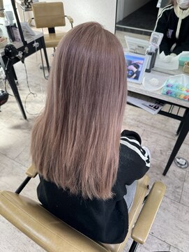 アジールヘア 所沢プロペ通り店(agir hair) シアーミルクティーケアブリーチ小顔レイヤーワンレンロング所沢