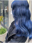 ブルーカラー/寒色系カラー/韓国ヘア/ロングヘア/ブリーチカラー