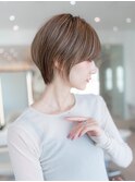 20代30代大人美人ショートボブ/小顔ショートヘア/マロンベージュ