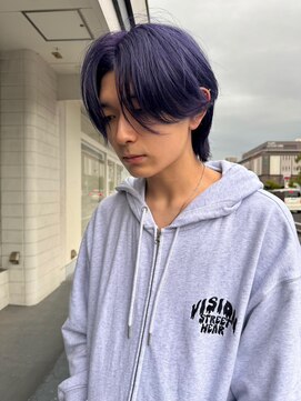 ナービス(NARVIS) メンズ/ブリーチカラー/パープルカラー/センターパート