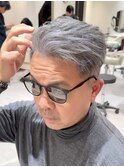 50代40代白髪ぼかしシルバーメッシュバレイヤージュ