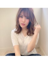 【添田】大人可愛い無造作カールイルミナカラーミディアム