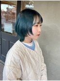 ウルフボブ×ネオグリーン