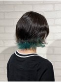 １０代２０代/インナーカラー/イヤリングカラー/グリーン/美肌