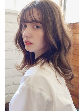 チョビー(Chobii) 髪型デジタルパーマコテ巻き風韓国風ロングヘアグレージュ/栗原2