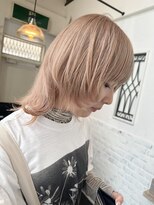 if&nbsp;ハイトーンベージュ×ウルフカット