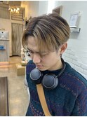 メンズセンターパートダブルカラーハイトーンバレイヤージュ
