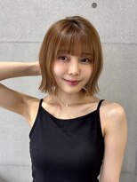 パヌポン 原宿表参道(PANUPON) ハイトーンマロンブラウン切りっぱなしボブ
