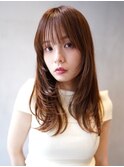 セミロング/レイヤーカット/顔まわりレイヤー