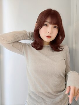 ネオリーブアイム 横浜西口店(Neolive aim) ワンカールボブルフ小顔くすみベージュレイヤー韓国前髪黒髪1