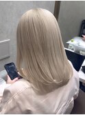 髪質改善ワンレンレイヤーホワイトベージュ天神大名