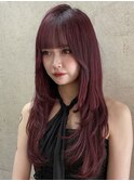 #カシスレッド#エクステ#シールエクステ#カラー