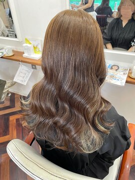 ヘアーアンドメイクアップモパ オリーブベージュ／ブリーチなしWカラー