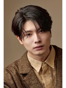 アズ ワン(AS ONE) 韓国ヘアコンマバング韓国マッシュセンターパートフェザーパーマ