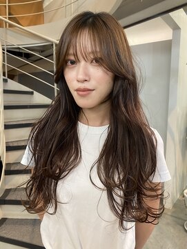 ロライマ 中目黒(roraima) ロングヘア/顔まわりレイヤー/パーマ風/mix巻/大人ヘア/ブラウン