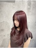 レイヤーカット/レッドカラー/チェリーレッド