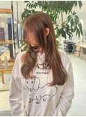 ベージュ透明感カラーレイヤーカット顔まわりカット◎杉本