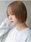 大人可愛い20代30代40代黒髪前下がりショートボブ丸みショート◎
