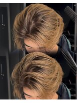 ステラ(STELLA) メンズ/バレイヤージュ/センターパート/ブリーチ&ダブルカラー