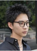 渋谷ルーズショートメンズカットアクティブショートアップバング