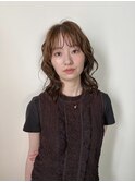デジタルパーマ/ミディアムレイヤー/韓国巻き風/顔周りカット
