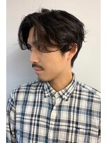 ヌイ 横浜(nui)&nbsp;大人センターパートパーマ_くびれヘアアプリコットオレンジ