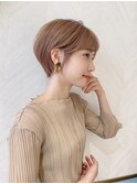 【津賀 涼】ショートグレージュカラーボブウルフココアベージュ
