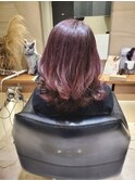 ハイライト★ベイビーパープルベース★ミディアムパーマ
