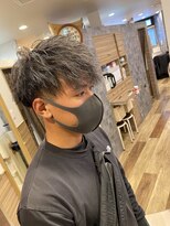 銀座マツナガ 神田店&nbsp;ナチュラル無造作スパイラルパーマ黒髪ツーブロックくせ毛風