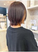 福山市美容室Caary人気 レイヤー外ハネヘアインナーカラー