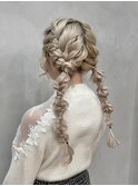 編み込みヘアアレンジ