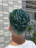 ミントカラー/宮城リョータ風/スパイキーショートパーマ
