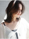 デザインカラーレイヤーカットウェットヘア夏オリーブベージュ 