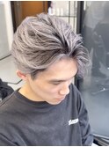 仙台メンズバレイヤージュセンターパートホワイトミルクティー