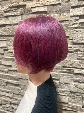 ヘアーレナータ 八王子(HAIR RENATA) 大人可愛いレイヤーカットひし形透明感ワンカラーショートボブ