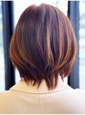 20代30代ハイライトレイヤーカット透明感大人ボブ立体感