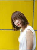 ボブ 切りっぱなし ブラウン