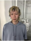 ハイトーンケアブリーチデザインカラースパイキーマレット