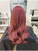 ハイトーン/個性的/派手髪/ピンク系カラー/巻き髪/暖色カラー