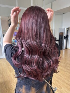 サラ 新宮店(SARA) 【新宮/古賀】ブリーチなしで作るワインレッド／ピンクブラウン