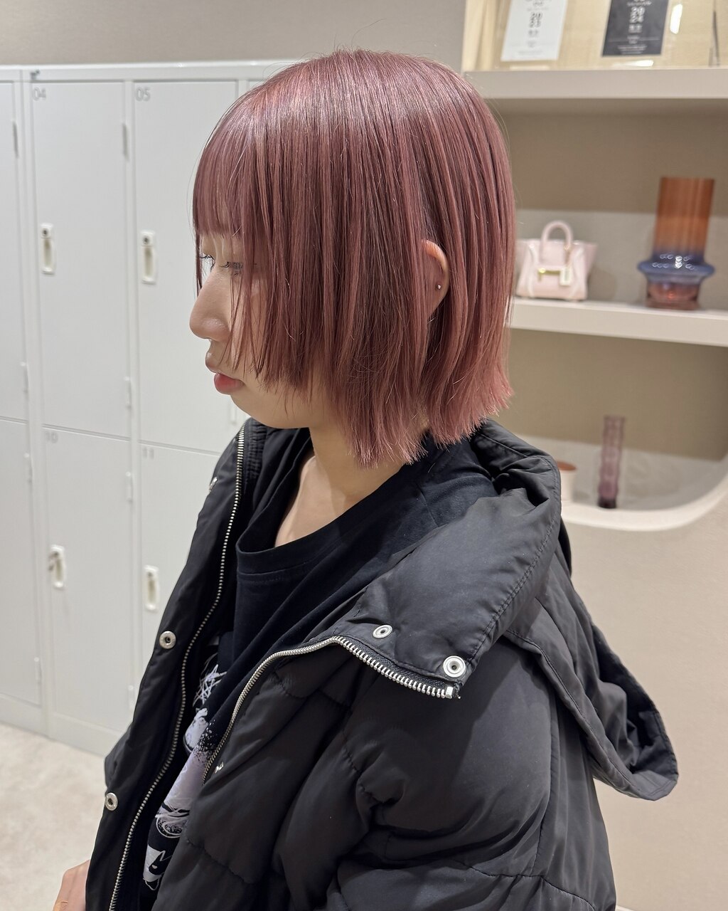 ピンクベージュ/ブリーチ/ボブ/表参道