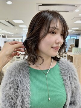 ケンジ 平塚ラスカ店(KENJE) ハイライト/ミディアムボブ/レイヤーボブ/くびれヘア