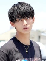 アーリー(Ali'i)&nbsp;ラウンドマッシュニュアンスパーマツーブロック眉毛メンズカット