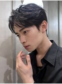 men's/顔周り/ニュアンスパーマ/黒染め/韓国/ダウンパーマ