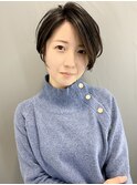 【morio池袋】大人可愛い前下がり透け感ショート♪
