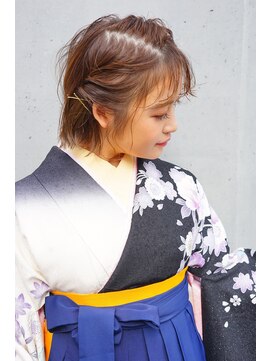 ヴァンクシー バイ ルナ(VANKCY by Luna) 着物ヘア 大人ボブ ボブルフ 前髪カタログ 卒業式 登戸 着付け