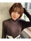 ２０代３０代４０代５０代小顔ミディアム外ハネボブアッシュ