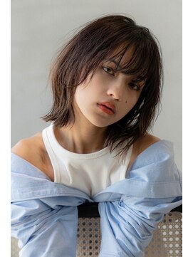 オースティン 門前仲町(AUSTIN) 大人かわいい前髪セシルカットココアブラウンフリンジウェーブ