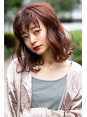 大人かわいい前髪セシルカットココアブラウンフリンジウェーブ