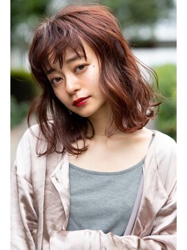 ケアリー 流山おおたかの森(Carelly) 大人かわいい前髪セシルカットココアブラウンフリンジウェーブ